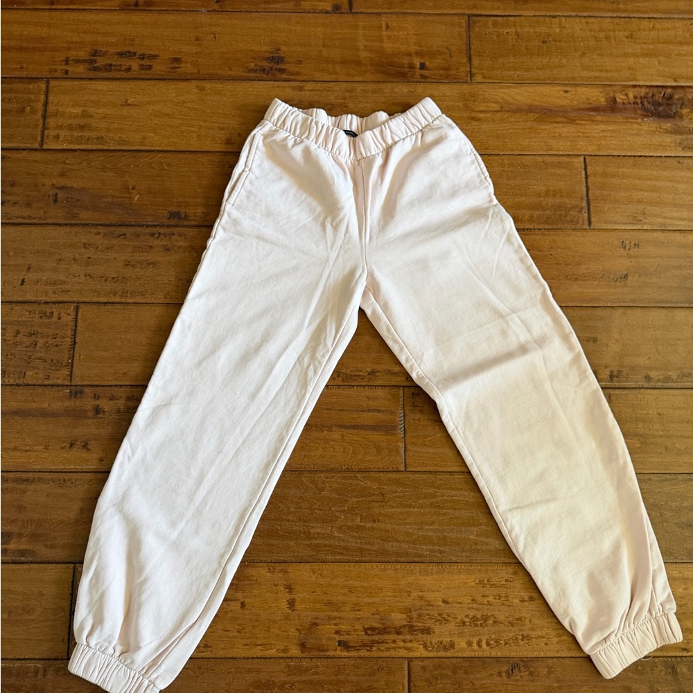 Brandy Melville Off-White Elastic Waist Jogger Pants